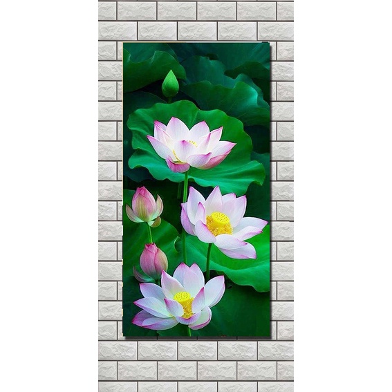 Hiasan Dinding Poster BOTANIC DAUN lotus bunga flora tanaman seni foto bagus laminasi mengkilap vintage dekorasi rumah cantik pigura murah