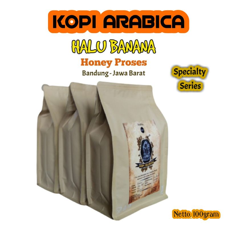 

Kopi Arabika Specialty 100 gram Kopi Bubuk Biji Kopi Arabica Halu Pink Banana Gunung Halu Honey V60