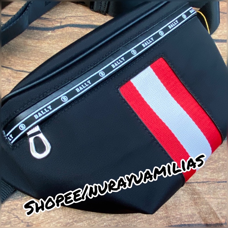 Waistbag pria Bally import free box waist bag bally pria tas selempang pria bally tas slempang import