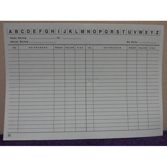 

Kartu Stok Persediaan Besar / Stock Card atk