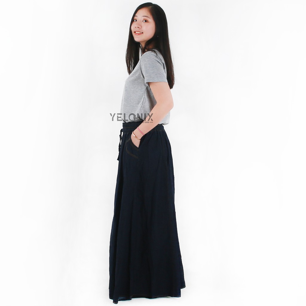 YELONIX - Jeans Rok PCH 8 / Rok Wanita / Deninm Panjang