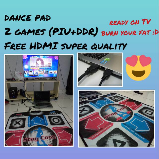 Dance pad carpet karpet menari untuk TV paket game dance pad hdmi kabel pc laptop