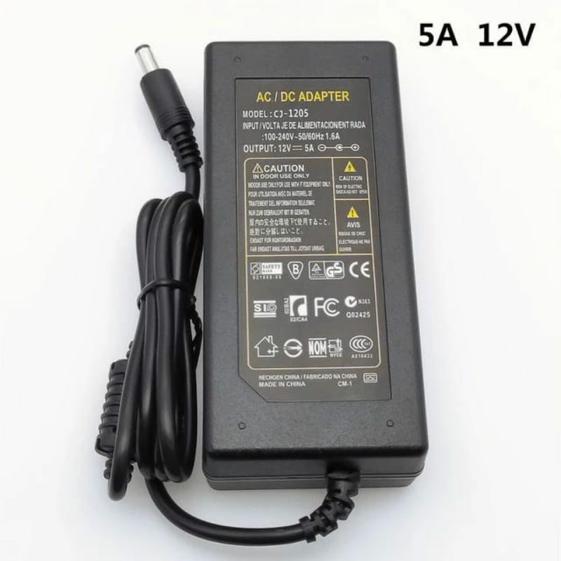 ADAPTOR 12V 5A murah 12 volt 5 Ampere AC / DC ADAPTER Power Supply