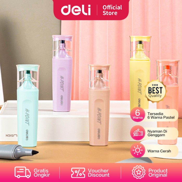 

Deli Highlighter Set / Penanda Set Isi 6 Warna Pastel Desain Lucu S616 Terlaris
