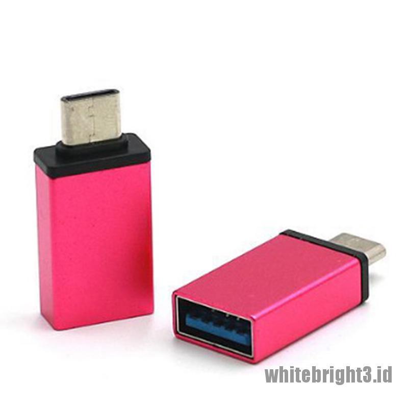 &lt; White3 &gt; Adapter Konverter Konektor Data USB-C Male Ke USB 3.0 A Female