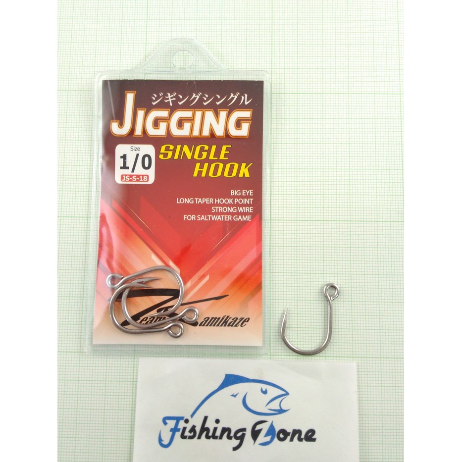Team Kamikaze JIGGING SINGLE HOOK Size#1/0 - Silver