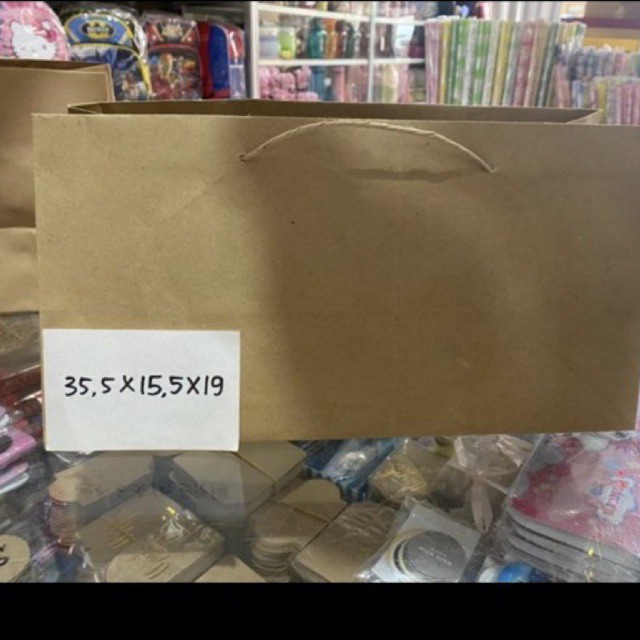 

Paperbag Kraft 35,5 x 15 x 19 cm / Tas Tali Brownis