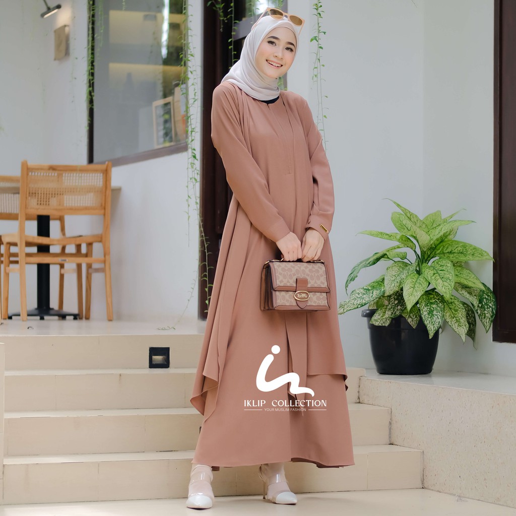 Dress Gamis Pakaian wanita Muslim Alea Moca alana