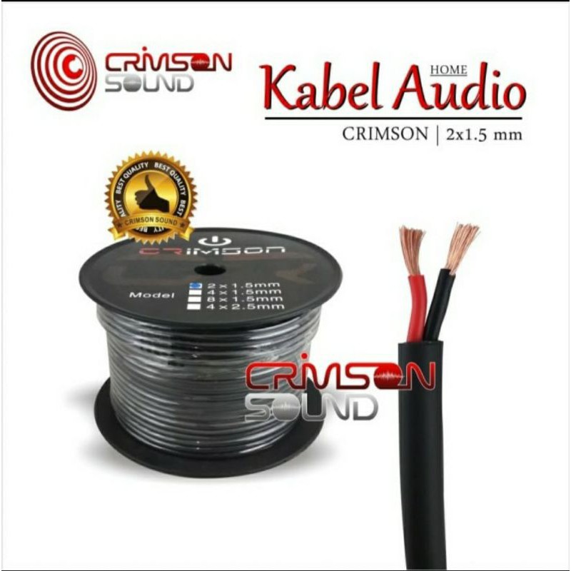 Kabel Speaker 2X1.5mm Kabel Speaker 1 Roll 100 Meter Crimson