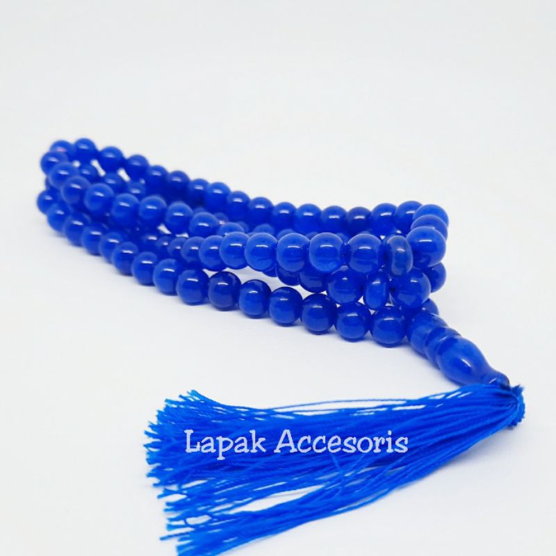 Tasbih Batu Giok Biru Asli 99 Butir Original - Giok Biru
