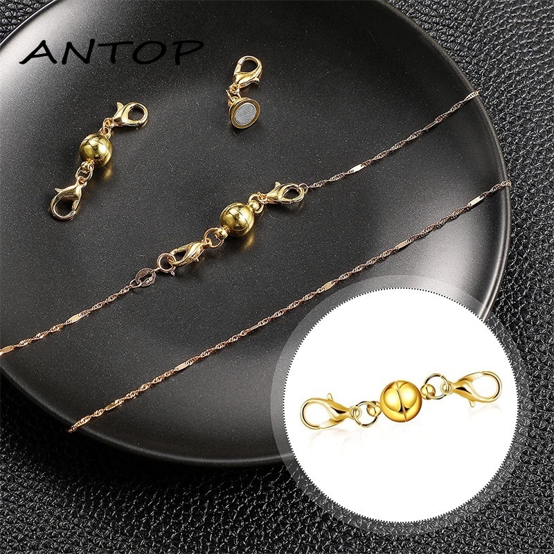 5 Pcs DIY Magnetic Gesper Kalung Gelang Konektor Pengait Extender Membuat Perhiasan Perlengkapan ANTOP