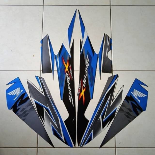 Stiker Striping Honda Supra X 125 2010 Biru