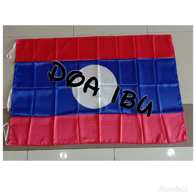 

best seller bendera laos bahan satin 90cm x 135cn