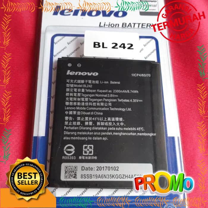 BATERAI LENOVO A6000 A6000+ BL 242 ORIGINAL BATERAI