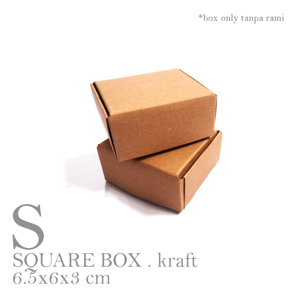 [HARGA 10pcs] SQUARE PAPERBOX / SMALL SIZE (6.5x6x3 cm) BROWN KRAFT