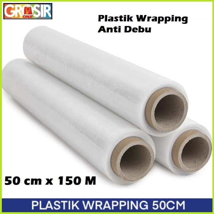 plastik wrapping bening transparant stretch film bungkus anti debu