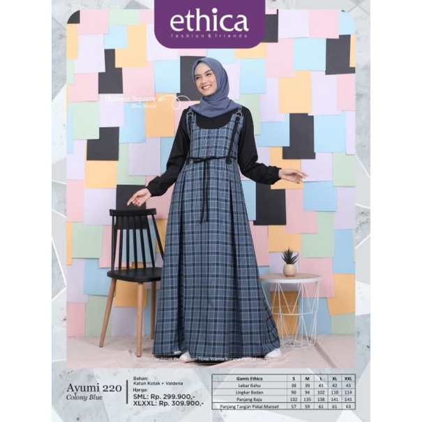 Gamis Ethica Ayumi 220 Colony Blue