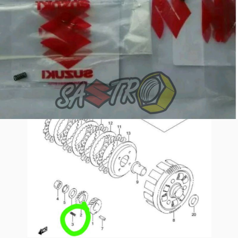 spring primary drive gear per gigi ger primer suzuki shogun SP FL ARASHI 125 ori sgp