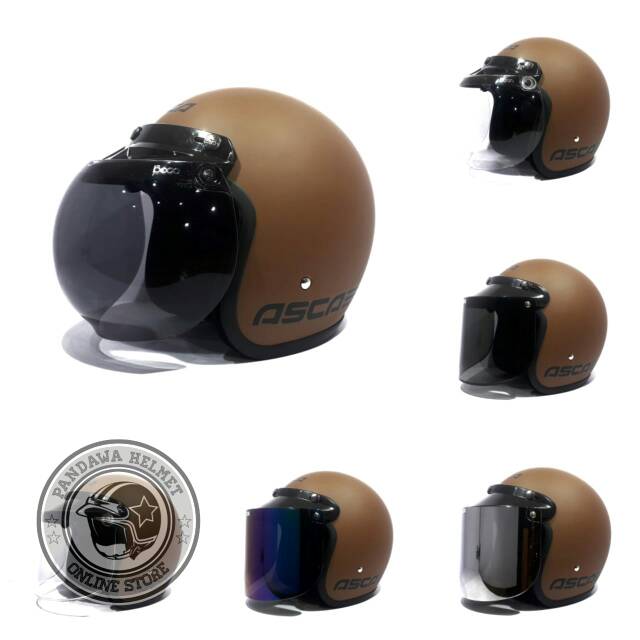 Helm Bogo ASCA RETRO Coklat Doff