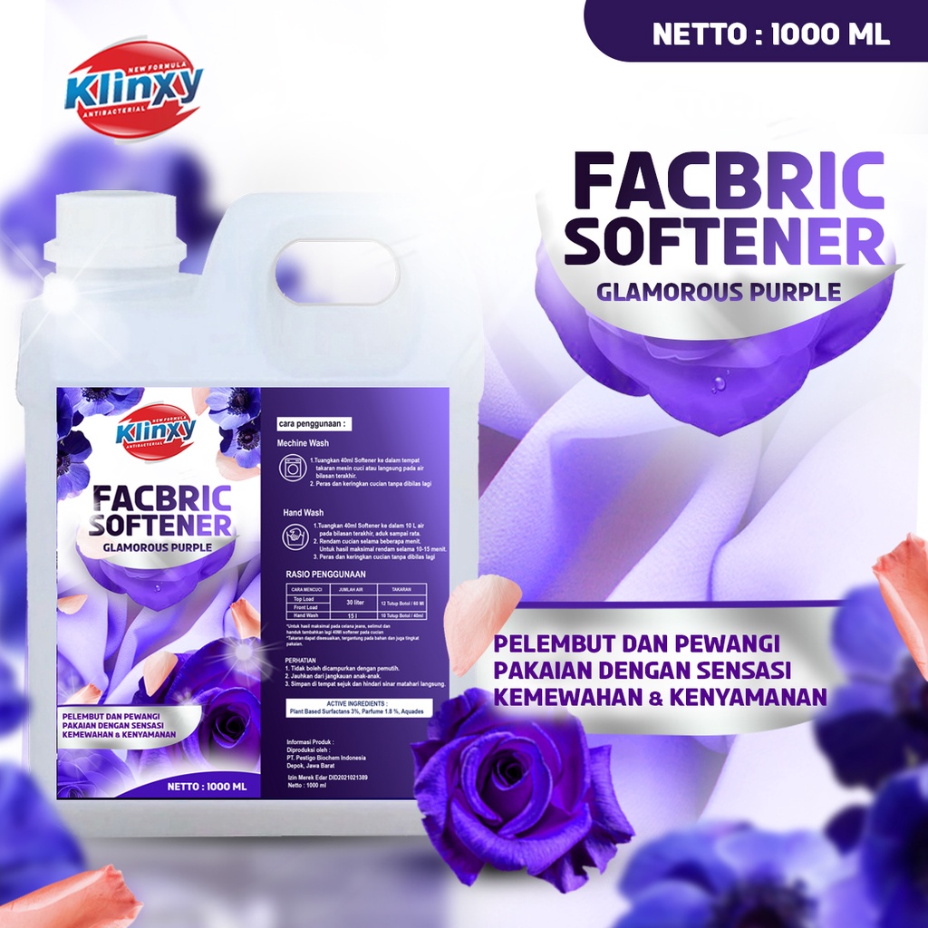 KLINXY Fabric Softener Pelembut dan Pewangi Pakaian Laundry 1 Liter