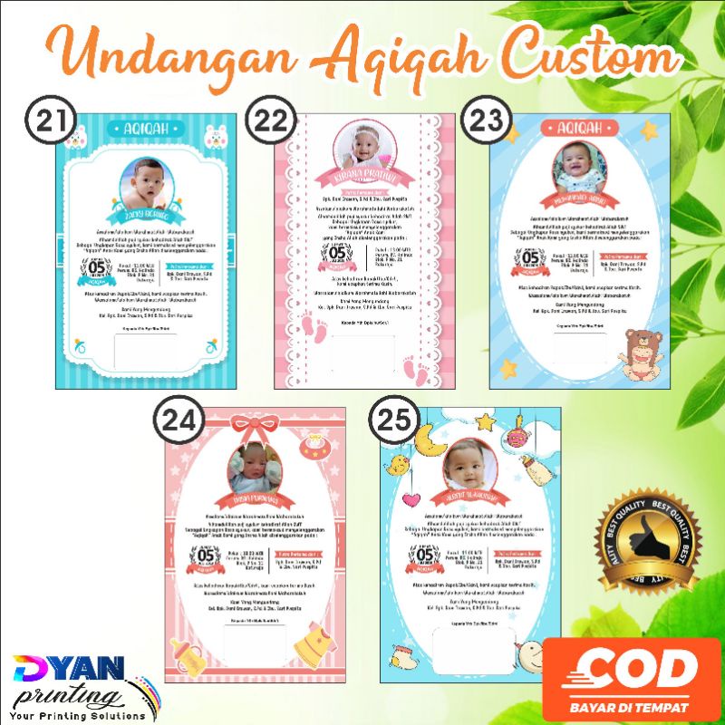 UNDANGAN TASMIYAH KELAHIRAN BAYI FREE PLASTIK ,BISA COD/BAYAR DITEMPAT