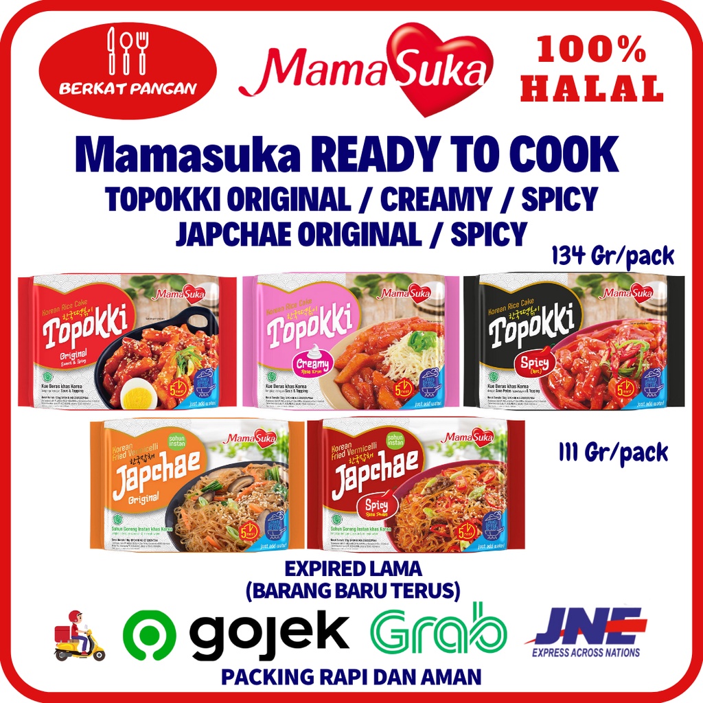 MamaSuka Topokki Tteokbokki Tokpoki / Japchae Instant (Ready to Cook)