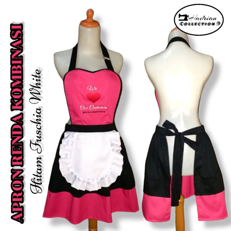 Celemek/ Apron Renda Kombinasi Warna