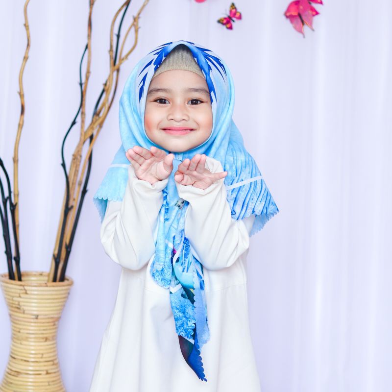 VOAL PRINTING ANAK MOTIF FROZEN / HIJAB ANAK KARAKTER FROZEN / JILBAB ANAK LUCU