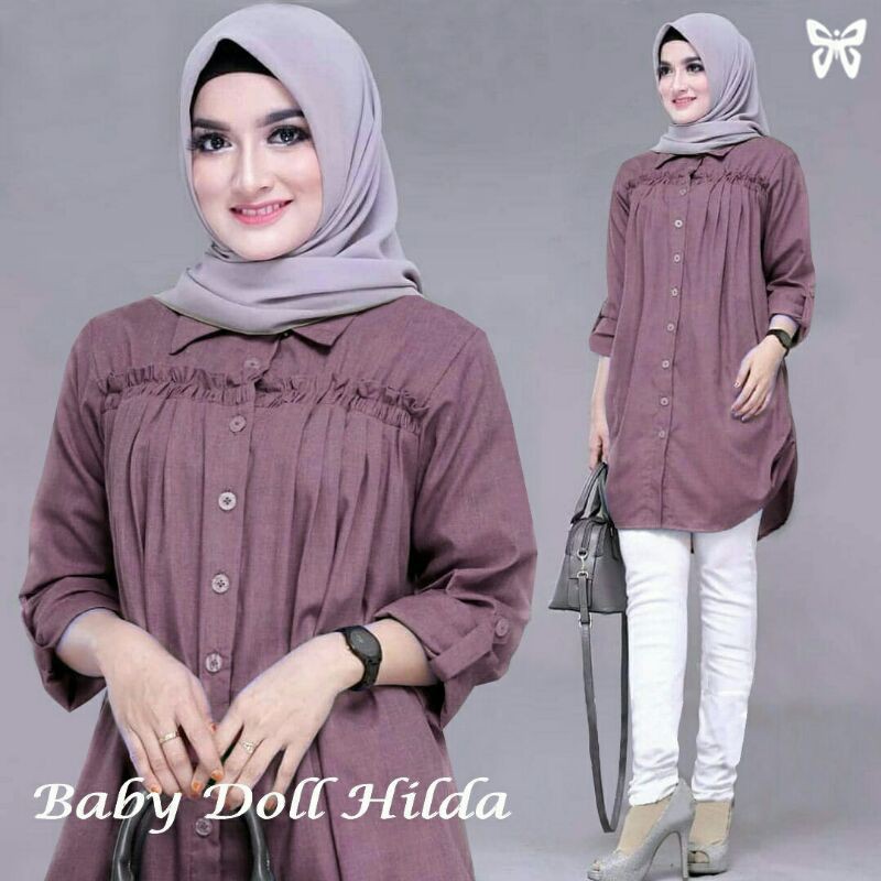 TUNIK HILDA/KEMEJA HILDA/TUNIK MURAH/TUNIK JUMBO/BAJU MUSLIM MURAH/GROSIR TANAH ABANG/FREE ONGKIR