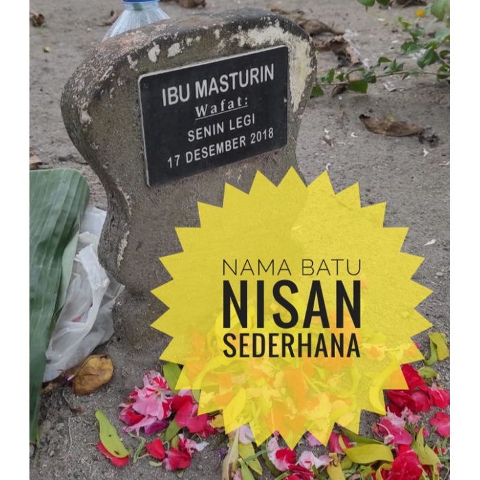 Papan Nama Batu Nisan Sederhana