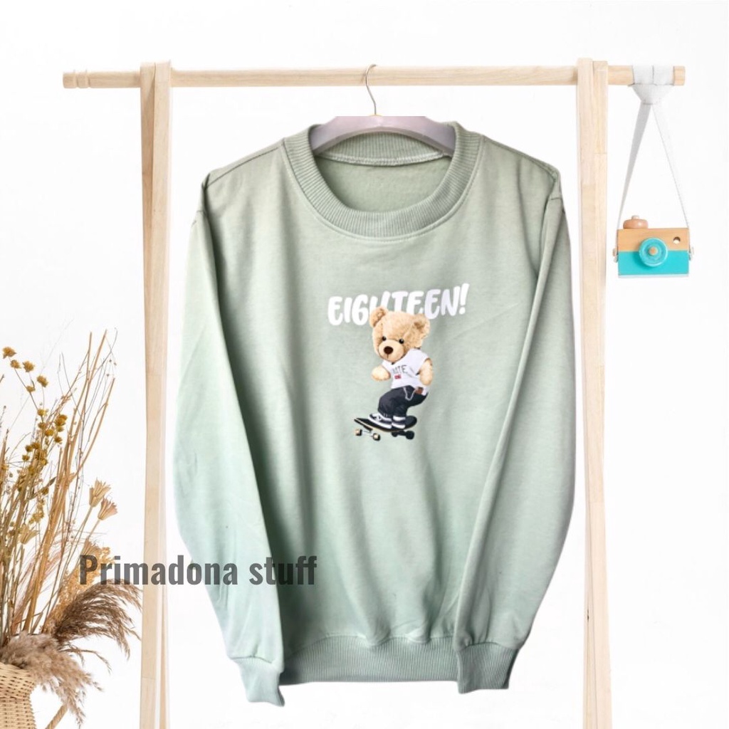 sweatshirt crewneck wanita &amp; pria sweter flece L XL XXL