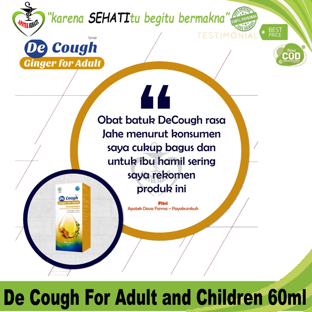 De Cough Obat Batuk Anak dan Dewasa Herbal Decough Sirup  60ml Teguh Sindo