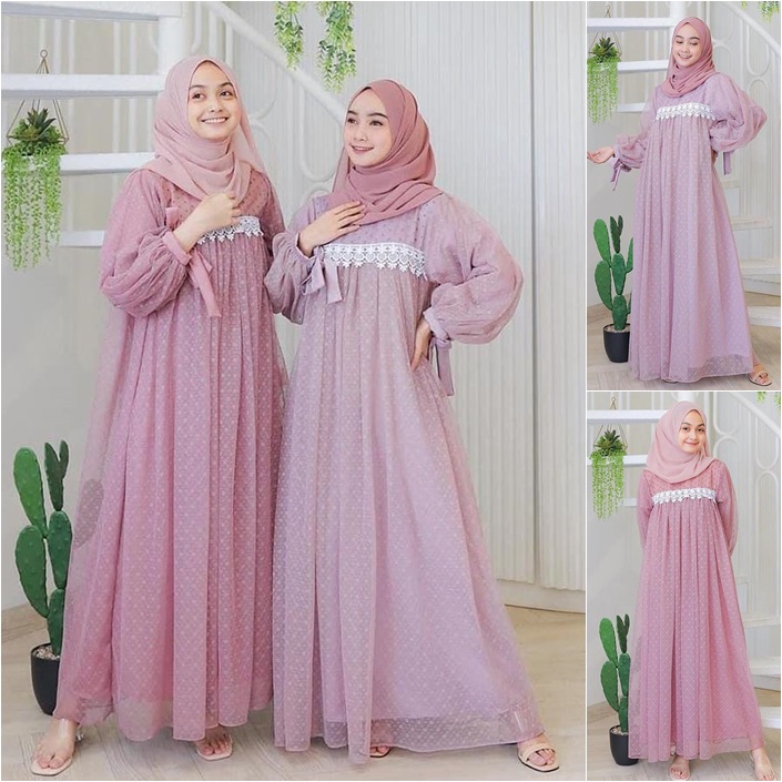 Model Baju Kondangan Lengan Balon Modern / Gamis Lengan Balon Masakan