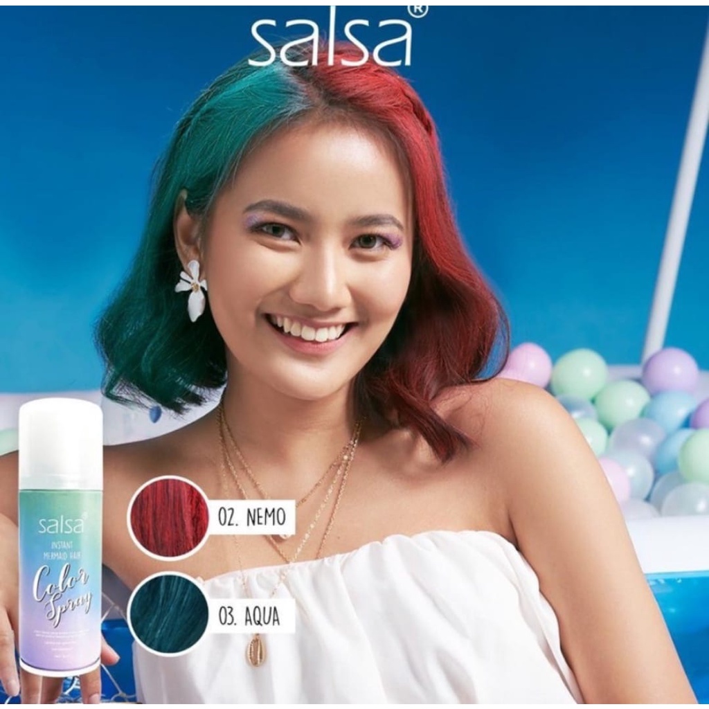 [BPOM] Salsa Instant Mermaid Hair Color Spray 80ML/pewarna rambut instan isi 80ml (COD)