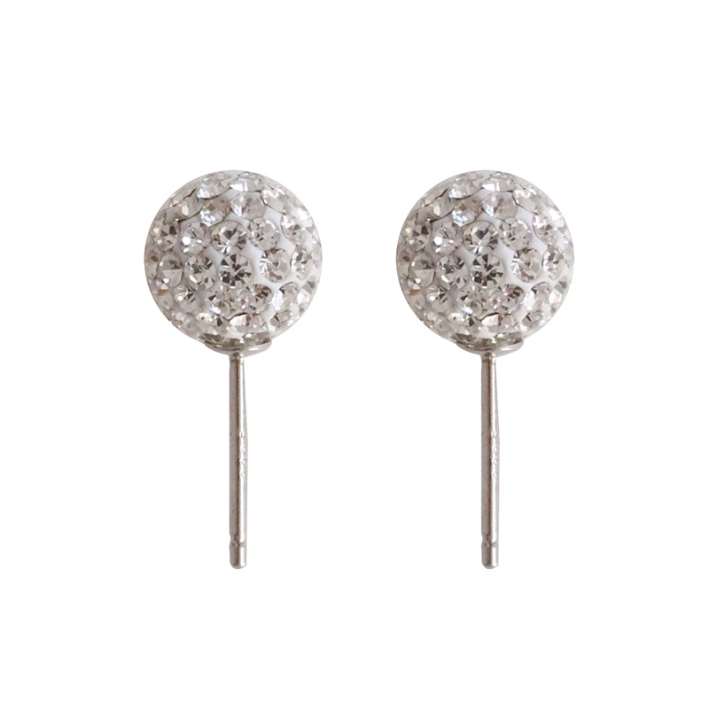 Anting Stud S925 Silver Aksen Kristal Untuk Wanita