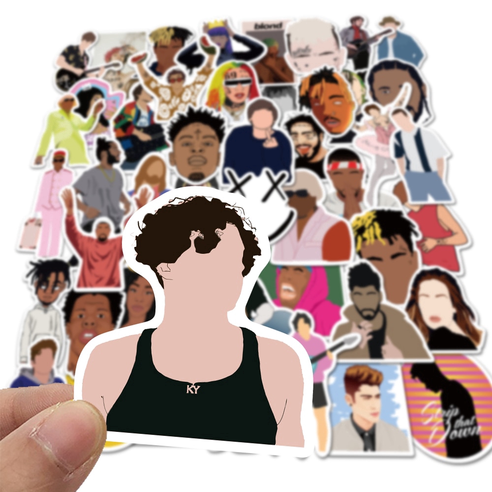 50pcs Pack Music Singer Portrait Harry Styles/Niall Horan Stickers For Skateboard Guitar Motorcycle Laptop Waterproof Sticker