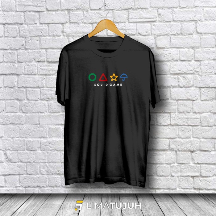 Baju Kaos Squid Game Gulali Lingkaran Segitiga Bintang Payung Bahan Premium