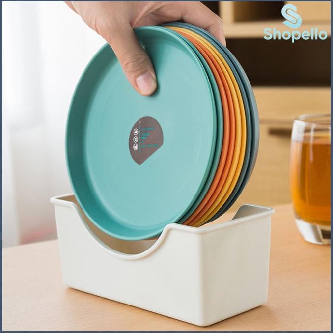 SHOPELLO - Piring Set Isi 8 Pcs Piring Plastik Piring Snack Piring Kue Warna Warni