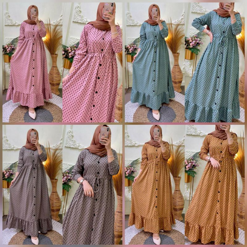 GAMIS VOXY SERUT REMPEL POLKA KANCING