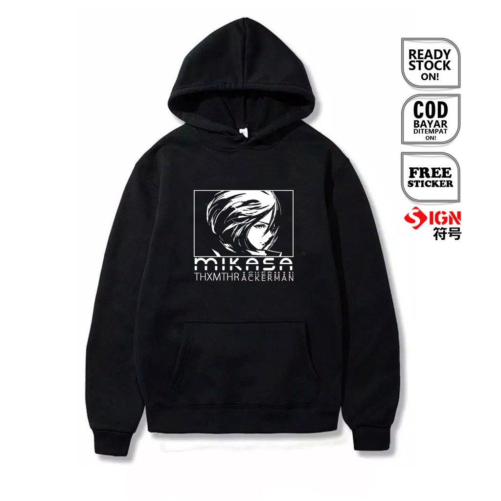 HOODIE ANIME MIKASA ACKERMAN ATTACK ON TITAN SHINGEKI ON KYOJIN MANGA EREN JAEGER LEVI ARMIN ARLERT