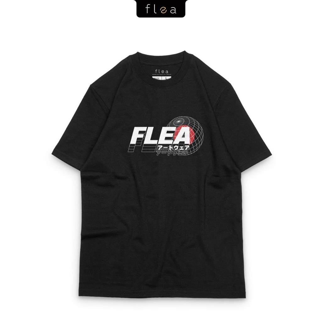 Kaos Pria Baju Distro FLEA J-Globe Bahan Katun Combed