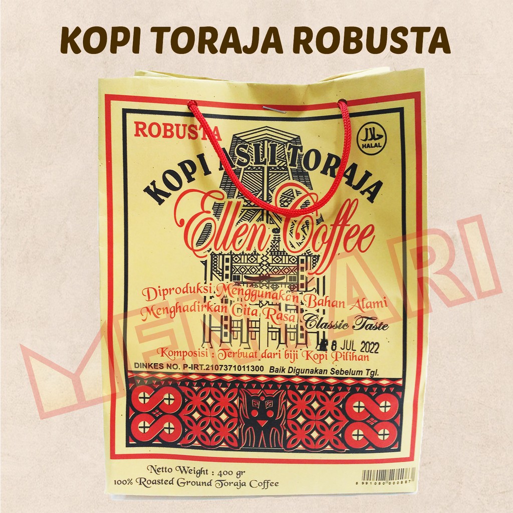 

Kopi Toraja Robusta 400 Gr - Ellen Coffee