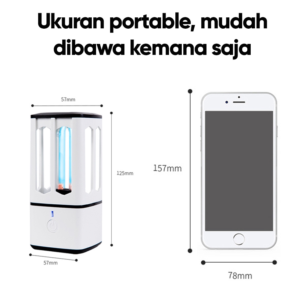 Lampu Sterilisasi Desinfeksi Sanitizer 3.8W Lampu UVC Anti Virus Bakteri - Portable Germicidal Lamp