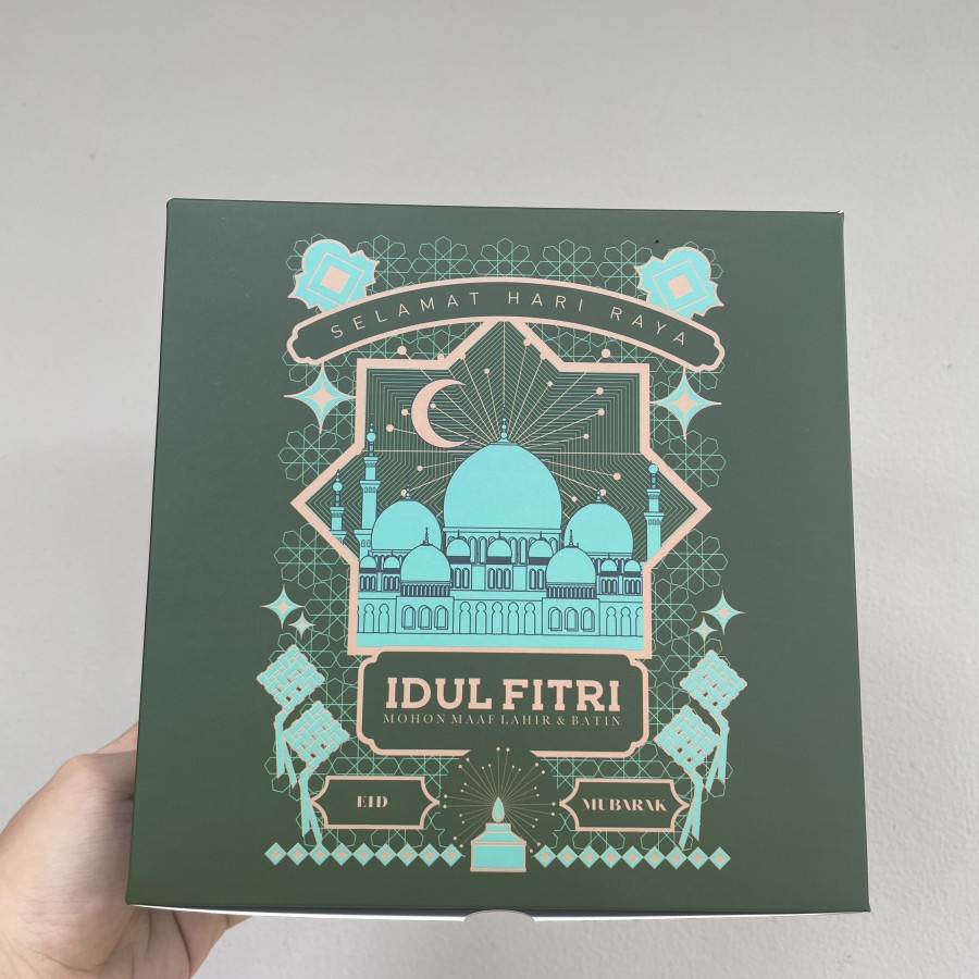

( 1 pack isi 5pcs ) Box Cake Lebaran ukuran 20 x 20 x 10 cm Kotak Kemasan Parcel / Hampers Idul Fitri Packaging