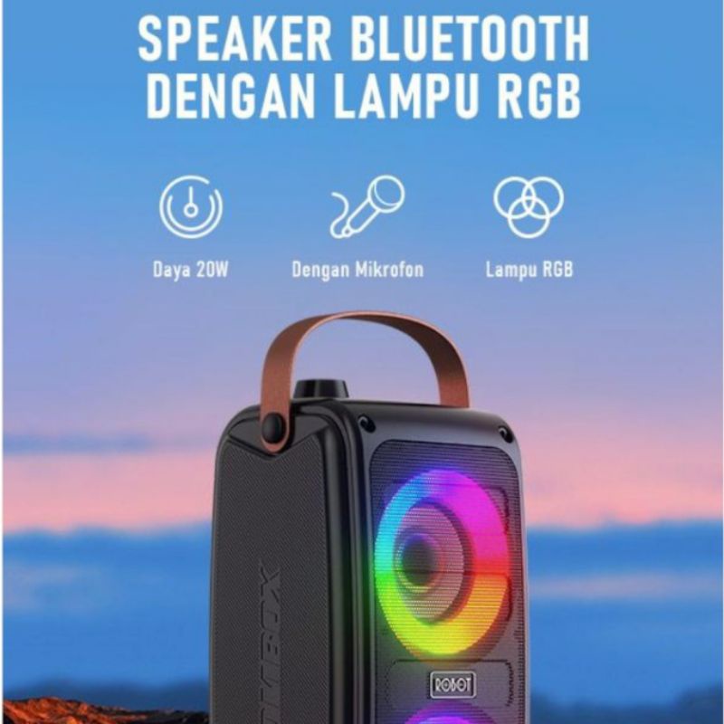 Speaker Bluetooth Karaoke ROBOT RB490 With Microphone Original Garansi