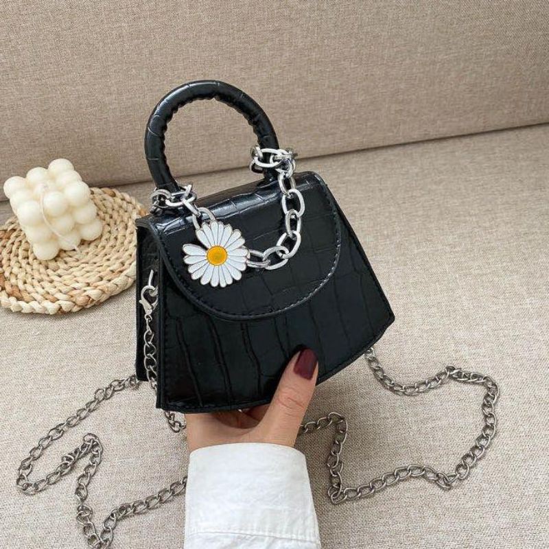 Tas Selempang Wanita Croco Daisy Motif bunga