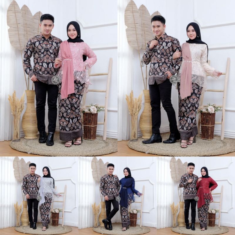 Batik Couple Sarimbit kebaya Sogan Daun