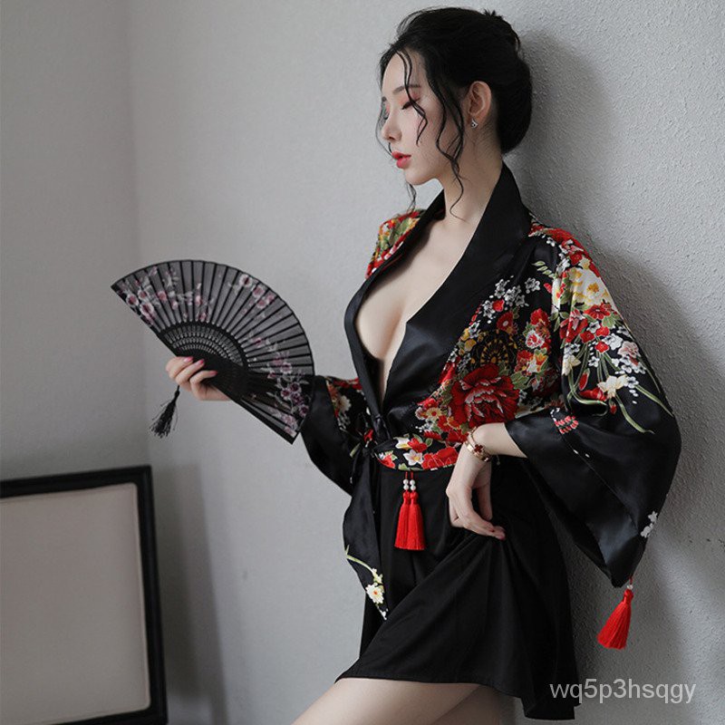 NIKOANA Sexy Kimono Traditional Dress Japanese Style Women Haori Saku Girls Pajamas Yukata Bathrobe