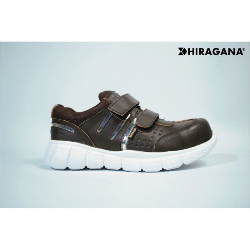 Sepatu Safety Velcro Original Hiragana Ujung Besi- Saitama Dark Choco