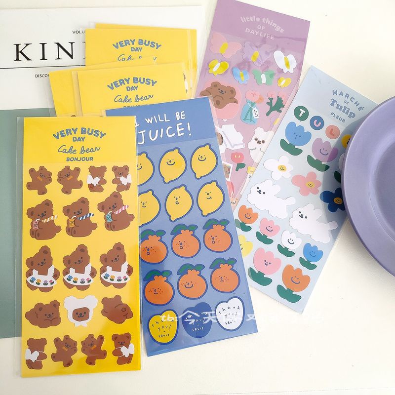 

Sticker Motif Kawaii Beruang Tulip Lemon Deco Planner